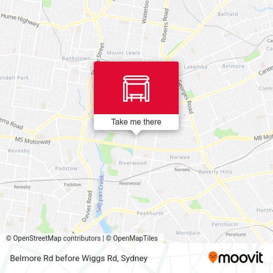 Belmore Rd before Wiggs Rd map
