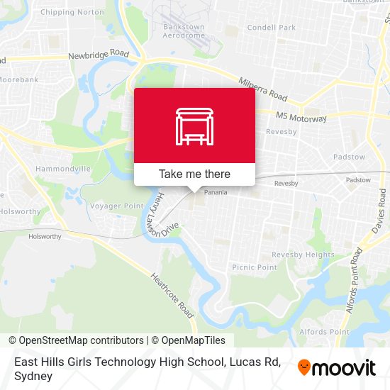 East Hills Girls Technology High School, Lucas Rd map