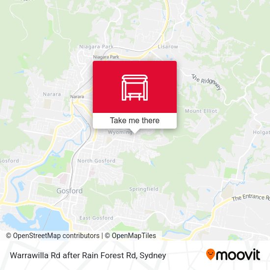 Warrawilla Rd after Rain Forest Rd map