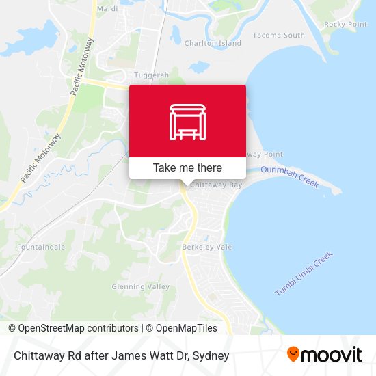 Chittaway Rd after James Watt Dr map