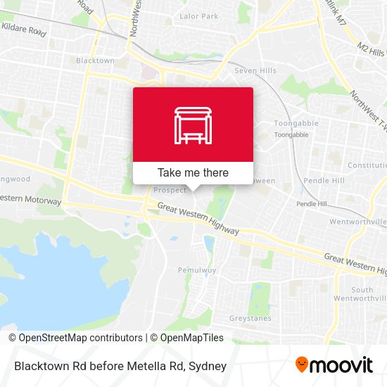 Blacktown Rd before Metella Rd map