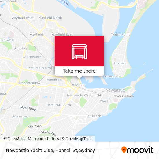 Newcastle Yacht Club, Hannell St map