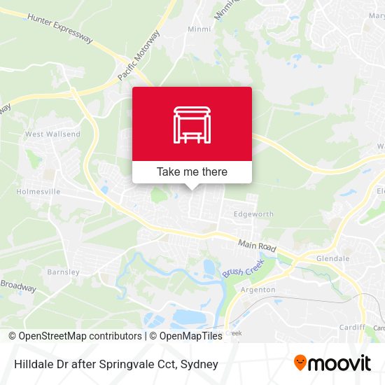Hilldale Dr after Springvale Cct map