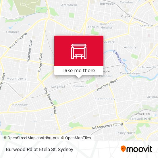 Burwood Rd at Etela St map