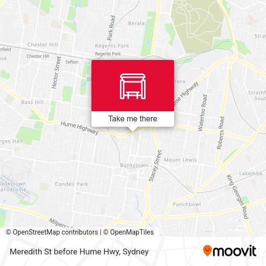 Meredith St before Hume Hwy map