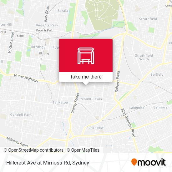 Hillcrest Ave at Mimosa Rd map