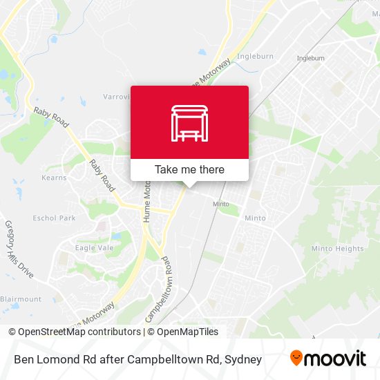 Ben Lomond Rd after Campbelltown Rd map