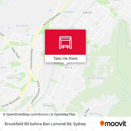 Brookfield Rd before Ben Lomond Rd map