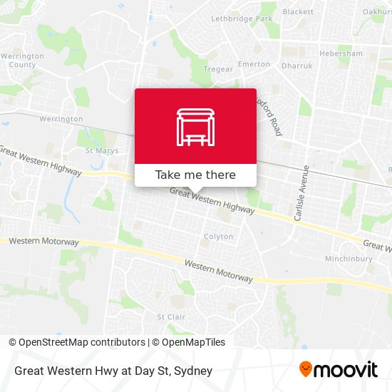 Great Western Hwy at Day St map
