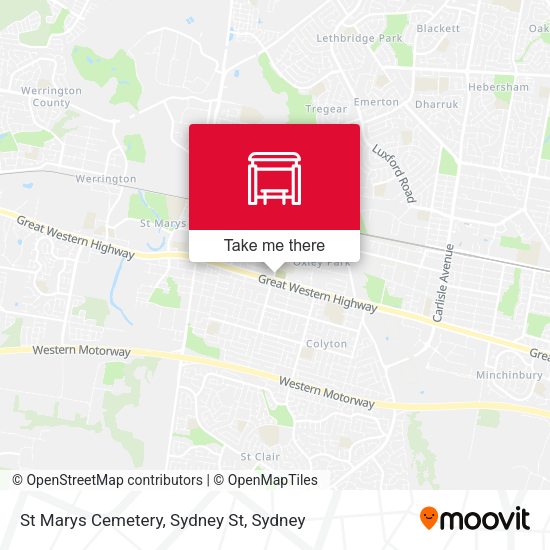 St Marys Cemetery, Sydney St map
