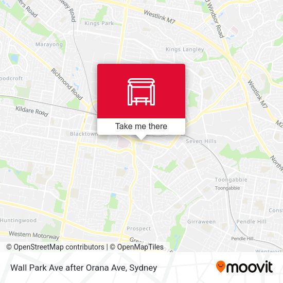 Wall Park Ave after Orana Ave map
