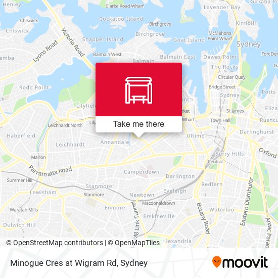 Minogue Cres at Wigram Rd map