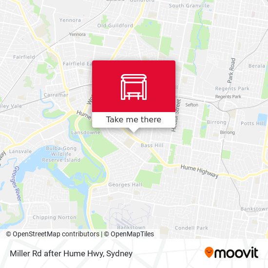 Miller Rd after Hume Hwy map