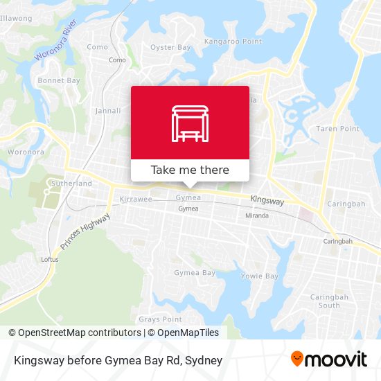 Mapa Kingsway before Gymea Bay Rd