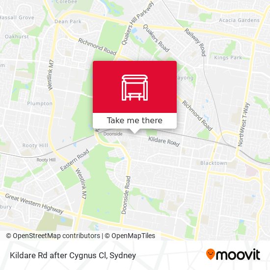 Kildare Rd after Cygnus Cl map