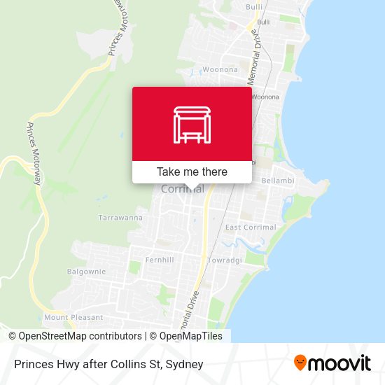 Princes Hwy after Collins St map
