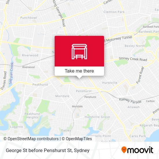 George St before Penshurst St map