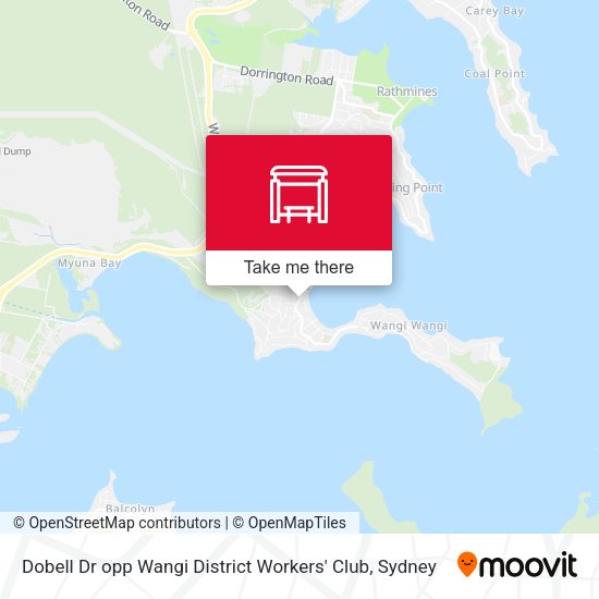 Dobell Dr opp Wangi District Workers' Club map