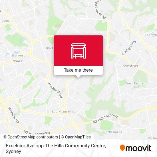 Excelsior Ave opp The Hills Community Centre map
