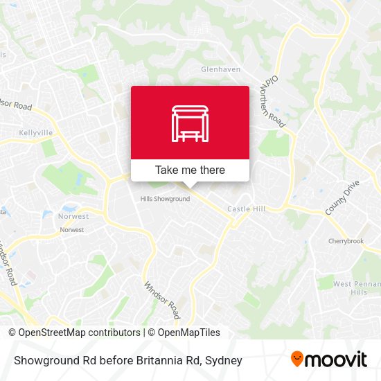 Showground Rd before Britannia Rd map