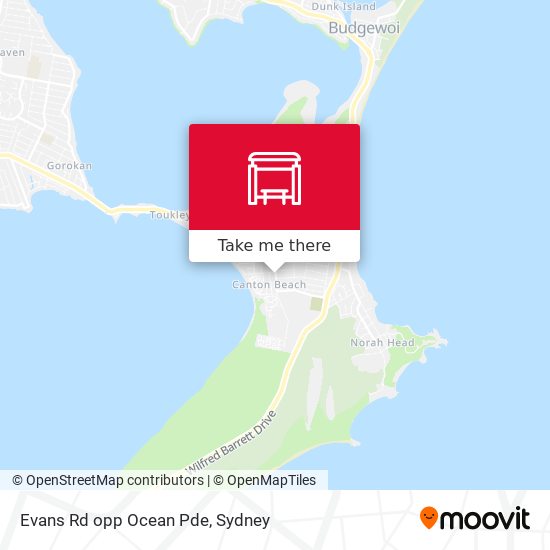 Evans Rd opp Ocean Pde map