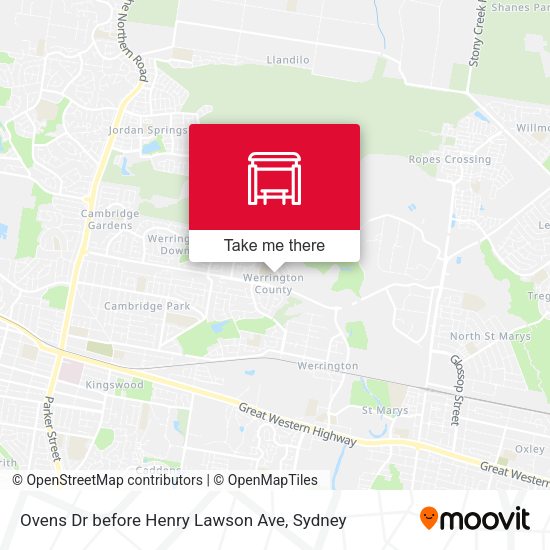Ovens Dr before Henry Lawson Ave map
