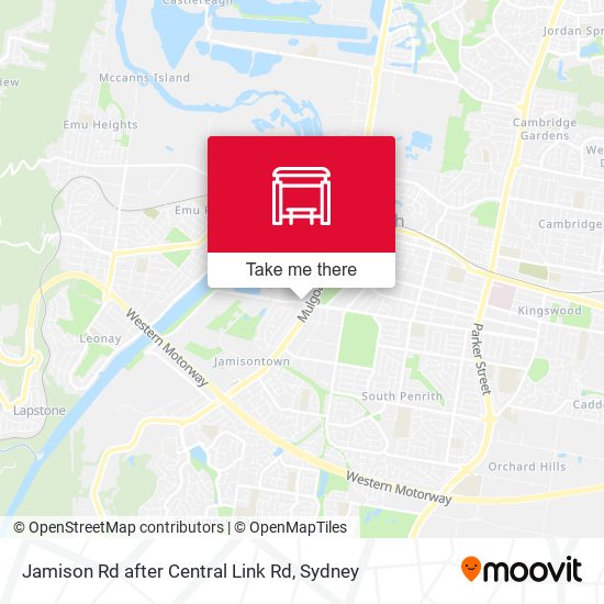Jamison Rd after Central Link Rd map