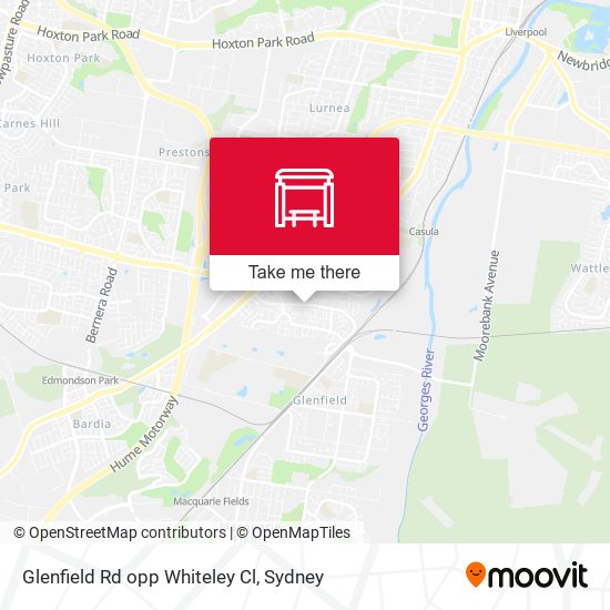Glenfield Rd opp Whiteley Cl map