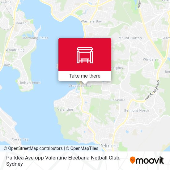 Parklea Ave opp Valentine Eleebana Netball Club map