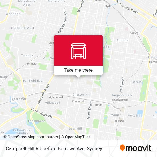 Campbell Hill Rd before Burrows Ave map