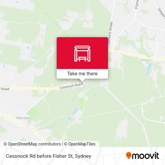 Cessnock Rd before Fisher St map