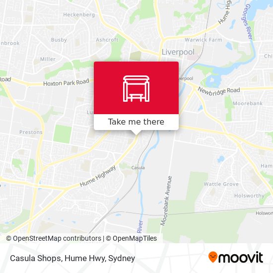 Casula Shops, Hume Hwy map