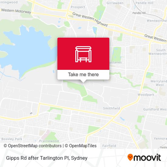 Gipps Rd after Tarlington Pl map