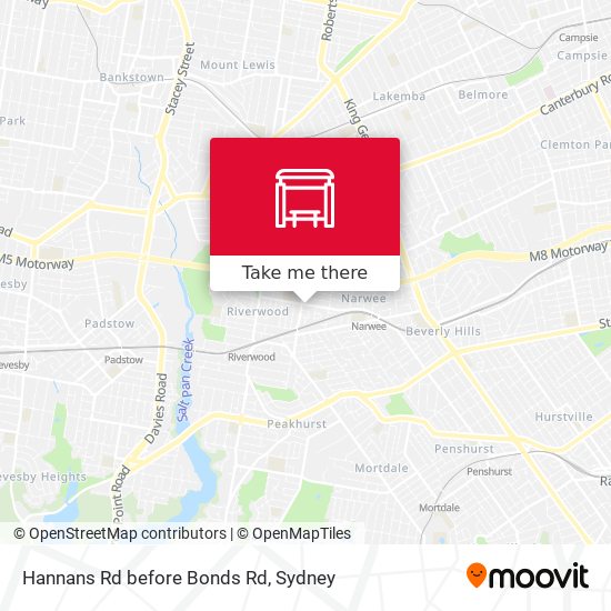 Hannans Rd before Bonds Rd map