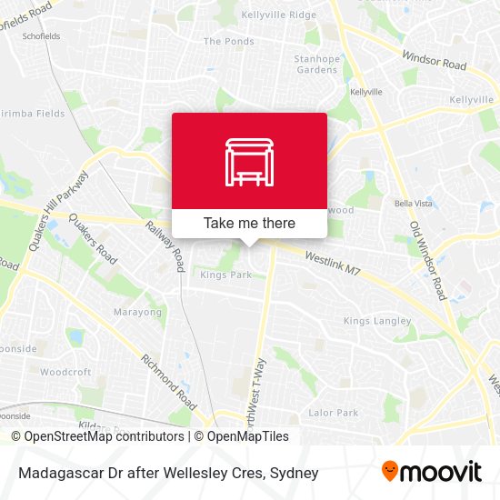 Madagascar Dr after Wellesley Cres map