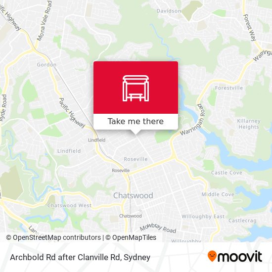 Archbold Rd after Clanville Rd map