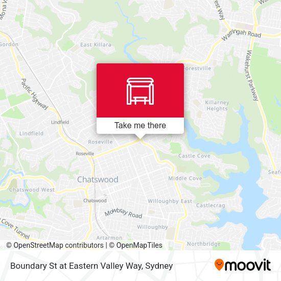 Boundary St at Eastern Valley Way map