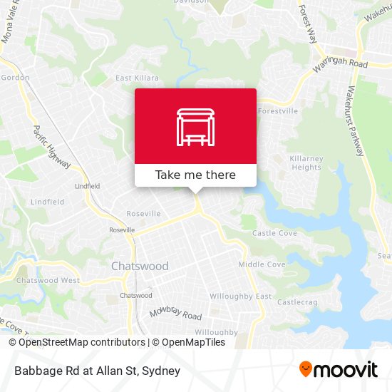 Babbage Rd at Allan St map