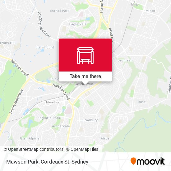 Mawson Park, Cordeaux St map