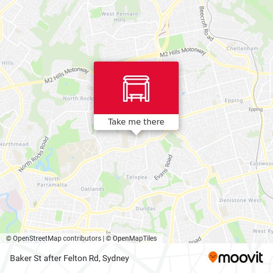 Baker St after Felton Rd map