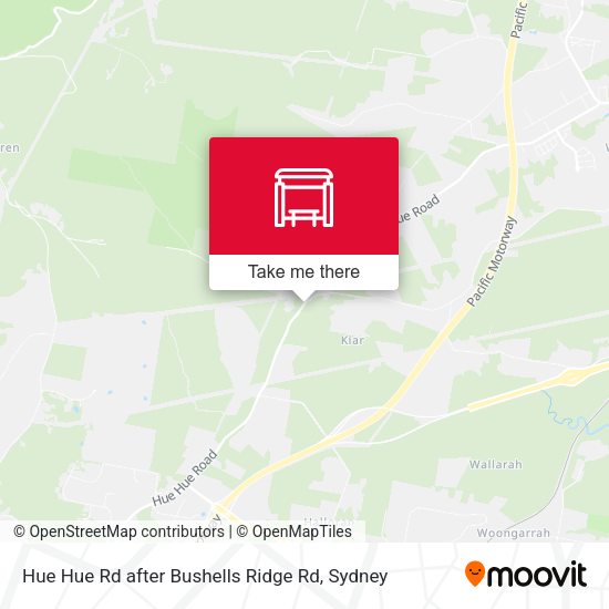 Hue Hue Rd after Bushells Ridge Rd map