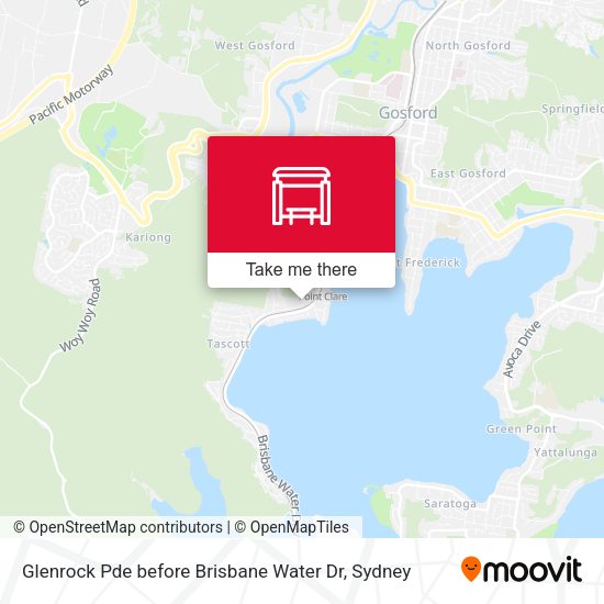Glenrock Pde before Brisbane Water Dr map