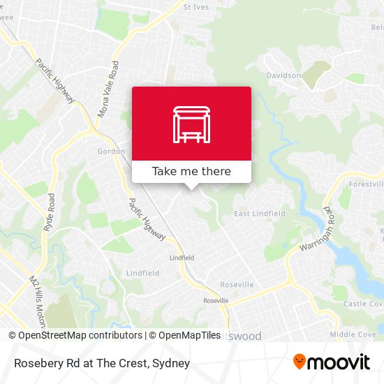 Rosebery Rd at The Crest map