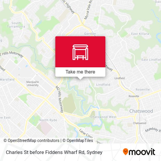 Charles St before Fiddens Wharf Rd map