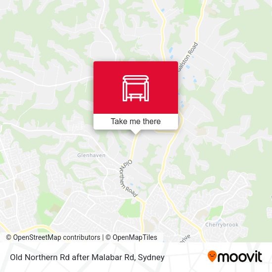 Old Northern Rd after Malabar Rd map