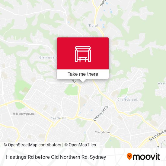 Hastings Rd before Old Northern Rd map
