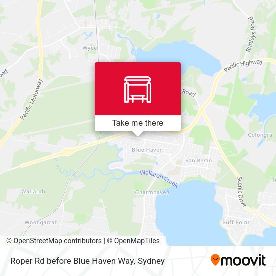 Roper Rd before Blue Haven Way map