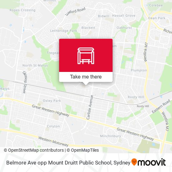 Belmore Ave opp Mount Druitt Public School map