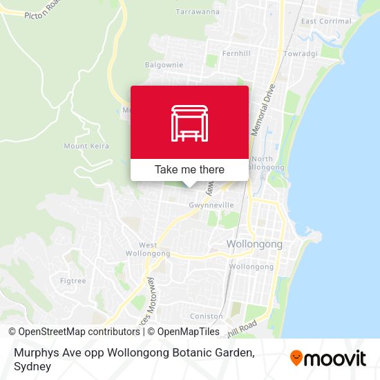 Murphys Ave opp Wollongong Botanic Garden map