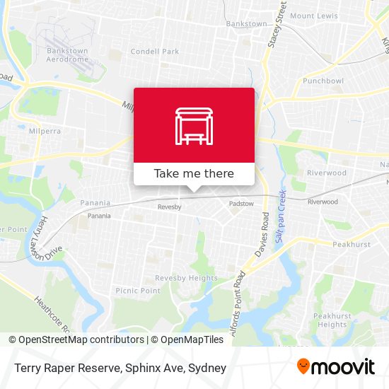Terry Raper Reserve, Sphinx Ave map